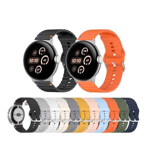 Correa de silicona suave con línea ondulada para reloj Google Pixel Watch 4 5