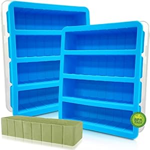 Silicone Butter Mold with Lid, Walfos Non-Stick Butter Tray Fits Standard Butter Stick Size, Large Cavity Butter Maker…