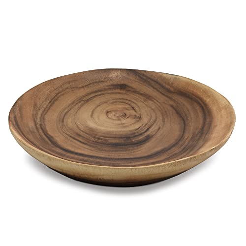 Rain Tree Wood Round Serving Bowl, 10-inch