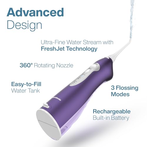 Image of AquaSonic Water Flosser - Cordless Rechargeable Water Flossers for Teeth Cleaning - Waterproof Aqua Flosser, Portable Oral Irrigator for Dental Cleaning with 5 Jet Tips - Braces Home Travel