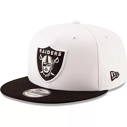 New Era NFL 9FIFTY 2-Tone Adjustable Snapback Hat Cap One Size Fits All (as1, Alpha, one_Size, Las Vegas Raiders White/Black)