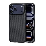 【極薄極軽量】PITAKA iPhone 17 Pro用 ケース 極薄 MagSafe対応 アラミド繊維製 黄ばみ防止 上下フルカバー 耐衝撃 薄型 おしゃれ Ultra-Slim Case (600D 黒/グレー）
