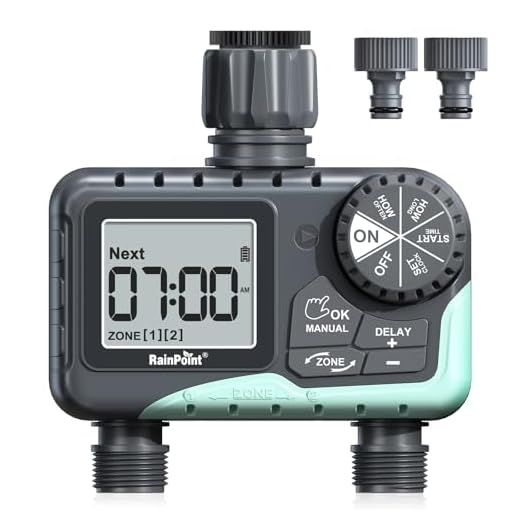 Programmateur d'arrosage LCD 2 Voies, automatique ou manuel - RAINPOINT