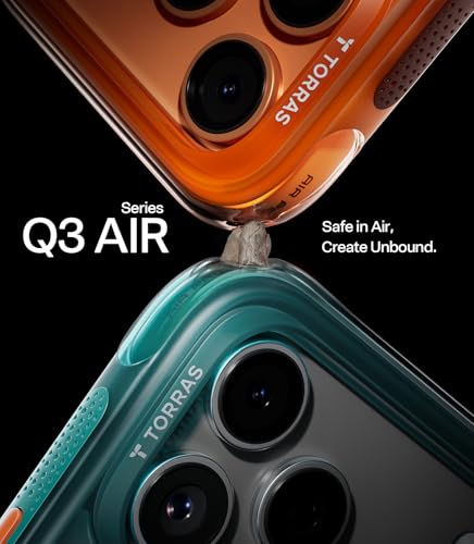 Image of TORRAS Ostand Q3 Air for iPhone 17 Pro Case 6.3'' with Stronger Magnetic Stand, Fit for Magsafe, Airbags Miltary Protection,Camera Control, Shockproof & Stylish Case for iPhone 17 Pro,Glacier Sprint