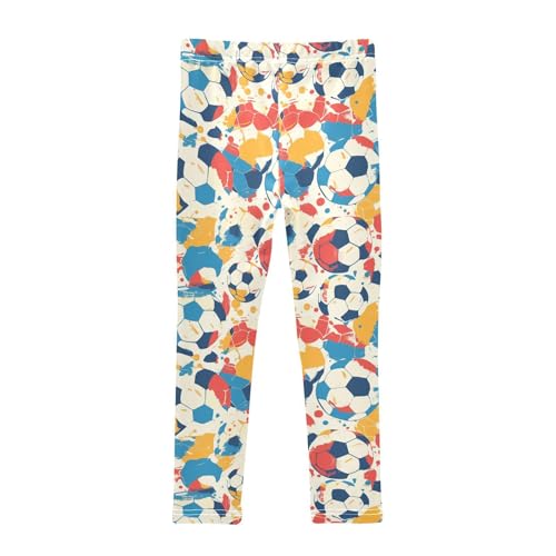 KLL Soccer Ball Pattern Toddler Baby Girl Athletic Leggings Soft High Waisted Lounge Pants Gym2