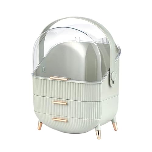 fuyumoe メイクボックス make up organizer 化粧品収納ボックス 化粧ぼっくす コスメ収納 化粧品ケース 化粧品ボックス 大容量 蓋付き 防塵 防水 引き出し付き 浴室 洗面所収納 3段式 整理簡単 小物入れ 多機能 長持ち カバー