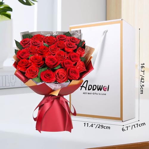 ADDWel 24 Forever Real Roses Bouquet, Fresh Flowers Delivery, Eternal Rose Gifts for Women, Wife, Girlfriend& Mum on Christmas, Valentine's Day, Anniversary& Mother's Day - Image 3