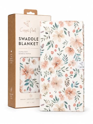 Copper Pearl Swaddle Blankets for Newborns | Soft Stretchy Receiving Blankets for Boys and Girls | Large 46 x 46 Inch Baby Blankets | Lightweight and Breathable Swaddles | Autumn