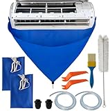 Ajqxh 8Pcs Mini Split Ac Cleaning Kit, Air Conditioner Cleaning Cover Bag, Air Conditioning Cleaning Tools,Ac Waterproof Split Cleaning Kit with Drain Hose &Brushes for Easy Cleaning