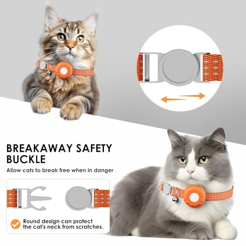 Image of GPS Tracker for Cats, Mini Cat Tracker, Pet Tracker No Monthly Fee, Compatible with Apple Find My(iOS Only), Anti-Lost, Finder Tag for Cars, Pets, Kids, Items, Orange