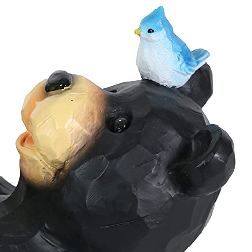 Exhart Solar Bear Statue,W/Led Bee Hive,Durable Resin In Woodlike Finish,Cute Garden Décor, 9”X6 X7” #TOP5
