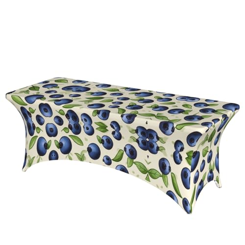 XTYGETY Blueberry Pattern03 Nappe de table extensible rectangulaire pour fêtes, mariages, buffets 1,8 m