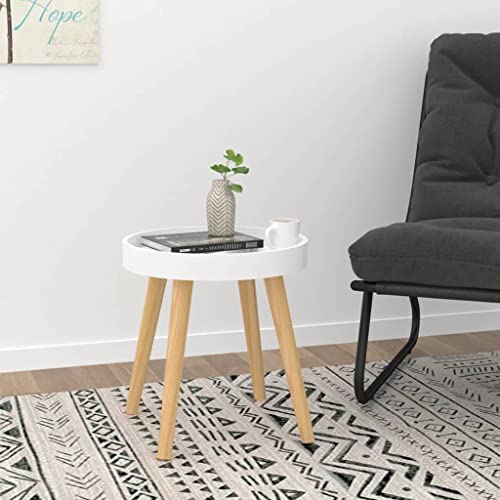 Scandinavian Round Side Table with Smooth Surface for Living Room