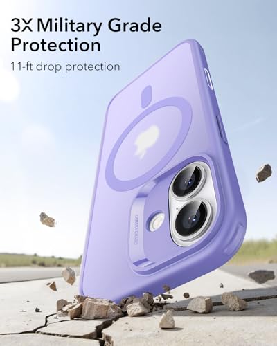 Image of ESR for iPhone 17 Case, Camera Control Cover, Compatible with MagSafe, Shockproof Military-Grade Protection, Magnetic Phone Case for iPhone 17, Classic Hybrid Case, Frosted Purple