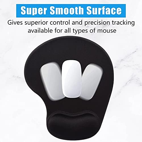 ITNRSIIET Mouse Pad, Ergonomic Mouse Pad with Gel Wrist Rest Support, Marble Mousepad with Lycra Cloth, Non-Slip PU Base for Gaming Computer, Laptop, Home, Office & Travel