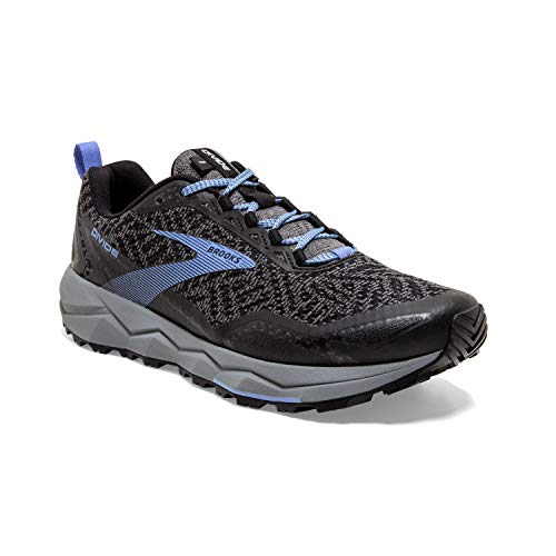 Brooks Womens Divide Running Shoe - Grey/Black/Cornflower Blue - B - 6.5 -  1203211B080.065