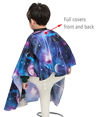 Kids Haircut Barber Cape Cover For Hair Cutting,Styling And Shampoo - Space Starry Sky Printing #TOP5