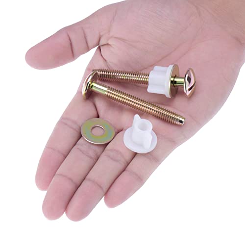 Solid Brass Toilet Bolts Screws Set Heavy Duty Bolts With Plastic Nuts And Washers, 3/10-Inch By 2-3/4-Inch(2 Pack) #TOP4