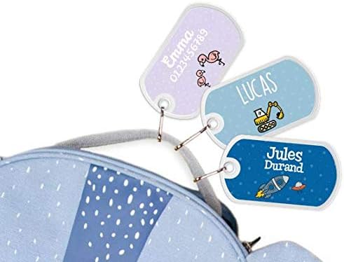 Etiquettes Bagages (Motifs tendances) – Bienmarquer – Format: 50 x 29 mm – Parfait pour marquer le cartable, la valise, les articles de toilette