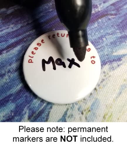 Clothing labels (PLEASE RETURN THIS TO) - reusable clothing tags for pinning on jackets and outerwear - pack of 12 (standard, 1.25")4