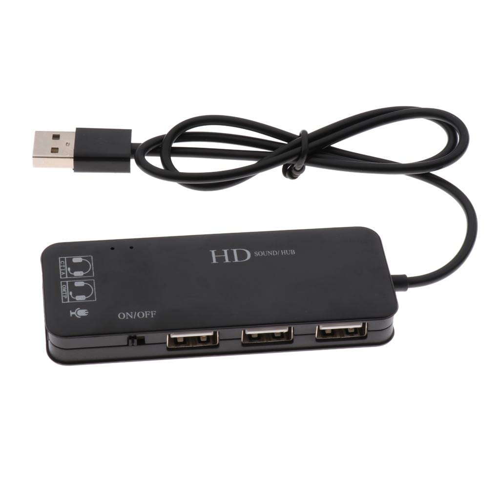 MYADDICTION USB2.0 Hub 3Ports USB Sound Card 2 in 1 External Stereo Audio Mic Adapter-image-23
