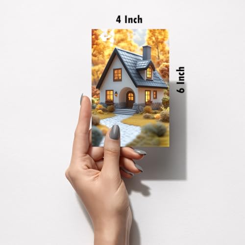 Image of SiddArtify Cottagecore Wall Art Prints Set - Whimsical House Poster Decor for Living Room Bedroom - Set of 2-4x6 Inch - Board (Pack of 6) - Sticker (Pack of 6)