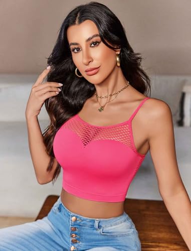 Image of Avidlove Sexy Tops for Women Fishnet Crop Tops Y2k Bralette Hollow Out Camisole Going Out Lingeries Top