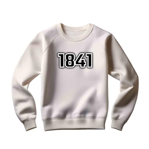[CITY POSTERS PLUS] 1841 Year Unisex Sweatshirt (White, XL)