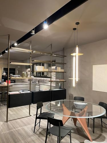 Image of Modern Hanging Light for Living Room, 3 Color LED Pendant Ceiling Light, Adjustable Tube Hanging Lamp, Metal Ceiling Hanging Light for Bedroom, Dining Table, Hall & Home Decoration
