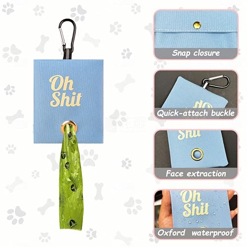 Image of Dog Poop Bag Dispenser,Dog Poop Bag Holder for Leash,Dog Waste Bag Holder for Pet,Fits Any Dog Leash,Lakeblue