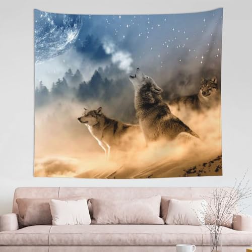 Tapisserie loup pour habiller un grand mur vide