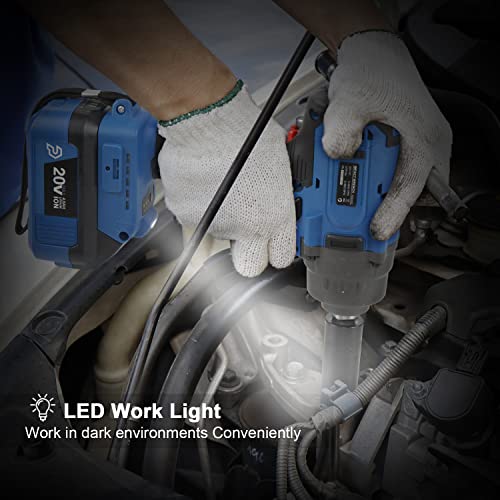 Prostormer Cordless Impact Wrench 1/2 Inch, 370Ft-Lbs High Torque Brushless Impact Wrench Set With 4.0Ah Battery, Fast Charger And 4Pcs Sockets, 20V Battery Powered Impact Gun For Car Lug Nuts #TOP4