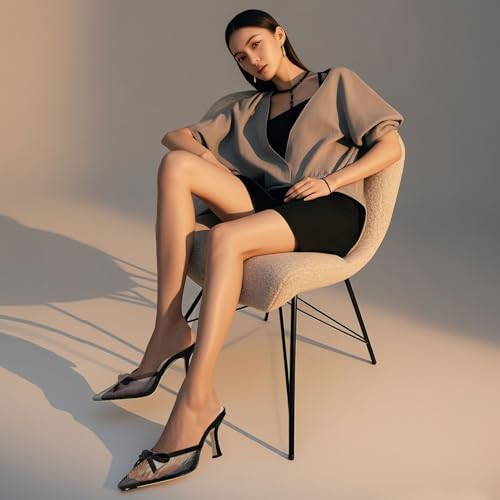 Kitten Heels Mules for Women Pointed Closed Toe Slip on Stiletto Heels Sexy Dressy Pumps Shoes Vintage Trendy4