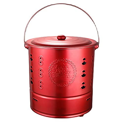 Edelstahl-Brennfass, tragbares Brennfass, Gartenverbrennungsofen, tragbarer Verbrennungsofen, mit Feuerhaken und Halterung zum Verbrennen von Müll, Blättern und Unkraut