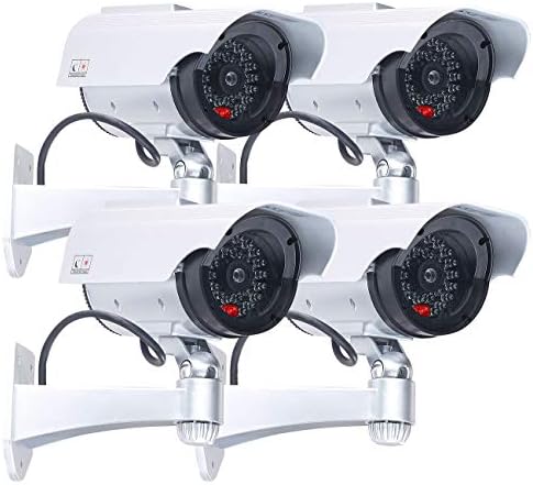 2 Stück Fake Sicherheitskamera Mit Blinkender LED - Realistische CCTV Attrappe Für Innen & Außen