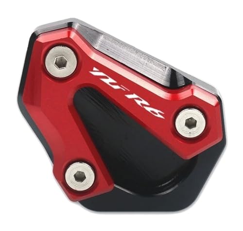 Plaque support béquille YAMAHA YZF-R6 usinée CNC aluminium anodisé rouge