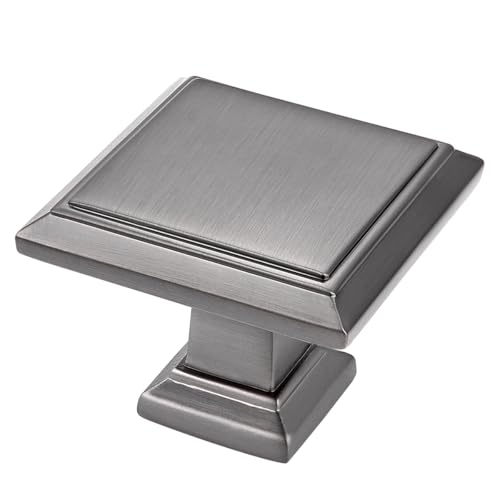 Comparison: Best Grey Color For Kitchen Cabinets 11 YCSJ Grey Square Cabinet Pulls - 10 Pack / 1.3 Inch, Gunmetal Vintage Knobs for Kitchen, Furniture, Farmhouse Drawers, Bathroom Vanity Hardware