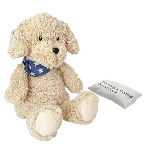 Image of MON AMI Bentley The Puppy Cuddle Bud | 11" Plushie with Removable Heating & Cooling Pack | Microwavable Stuffed Animal Toy for Kids & Adults | Warm Cuddle Gift for Therapy, Comfort & Relaxation