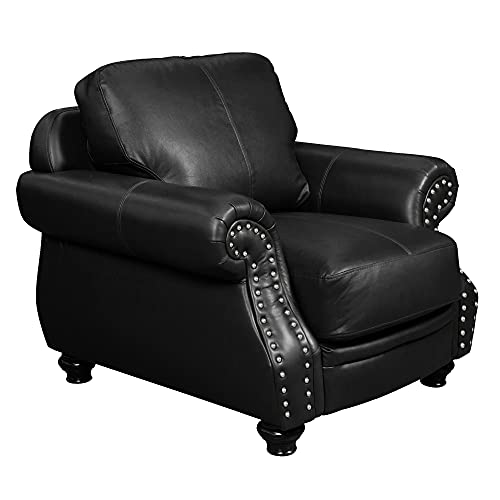 Sillón Plegable Cuero Negro miniatura 1