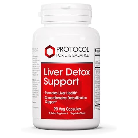Protocol Liver Detox Support* - Liver Cleanse Detox* - Glutathione Supplement - Milk Thistle & Methionine - Dairy Free & Vegan - 90 Veg Capsules Cover