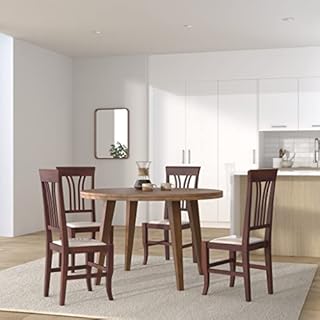 Sedam Srl Sedia Victoria, in Legno Massello, Varie Sedute e Colori, ORDINE MINIMO 2 PEZZI (Noce, Imbottita Beige)