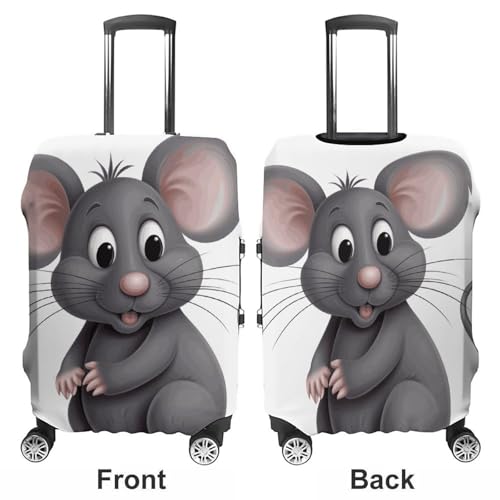 Carry on Luggage Cover Grey Rat Suitcase Covers for Luggages Tsa Approved Travel Luggage Sleeve Protector Elastic Suitcase Protector Anti-Scratch Washable Fits 19-30 Inch Case -M3