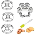 Metal Donut Cutter with Center Hole, 3.86 inches Multi Purpose Doughnut Cutter, Baking Tools for Donut Biscuits Bagels