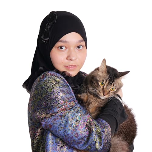 Princess Nur Prime Hijab | Handmade Lace Cotton Ribbon | Girls Kids Instant Slip-on Scarf Below Size S for Below 10 years old2