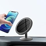 Magnetisch Universal Autohalterung Starke Magnetkraft: Ein im Pad eingebauter Magnetring zieht das Magsafe-Array in iPhone 12 Pro Max- und Magsafe-Hüllen genau an. Das große Magnetpad hält beim Anziehen einer Metallplatte noch fester und sorgt für Stabilität auf schlechten Straßen oder plötzlichen Bremsen.