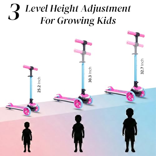 Image of STREETJAM Kurbee Kids Kick Scooter for 3-12 Years, Dazzling Chrome-Finished Deck (1st Time in India), BIS Approved, Extra Wide Deck, Two-Tone Design, Up to 50 kg Load (Magenta with Cyan Blue)