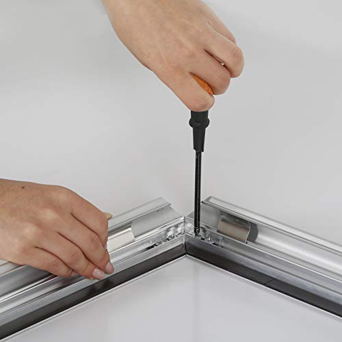 M&T Displays Portable Snap Poster Frame 40X60 Inch Silver 1.25" Aluminum Profile Front Loading Wall Mounting Photo Picture Document Certificate Sign Holder Mitered Corner Anti Glare Cover #TOP3