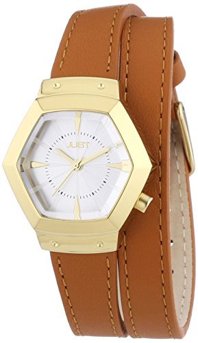 Montre femme pour offrir, mouvement quartz analogique et bracelet en cuir marron