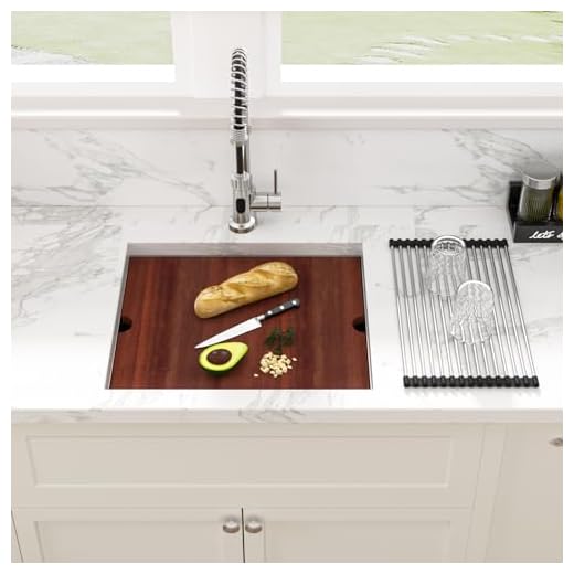 21" Bar Sink Undermount - Sarlai 21X19 Inch Workstation Deep Single Bowl Bar Prep Sink 16 Gauge Stainless Steel RV Kitchen Sink Basin