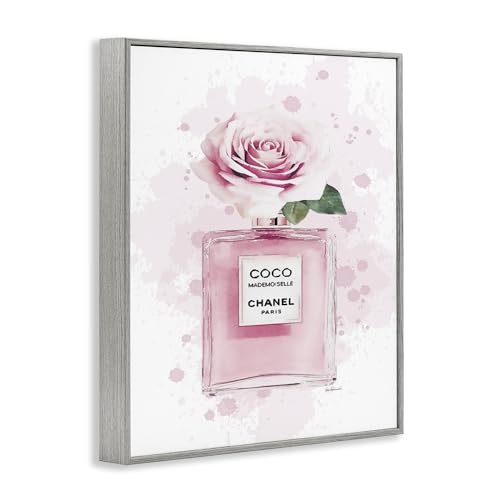 Image of Pink Flower Perfume Glam, 24 x 30 Inch Framed Giclee Print | Stupell Industries . By Amanda Greenwood . Ready to hang . Giftable accent for home decor . Made in USA